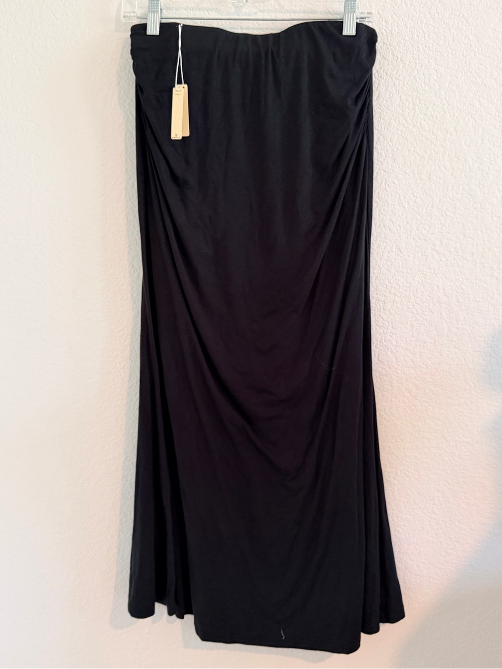 OGL Black Maxi Skirt with Subtle Draping